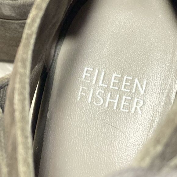 Eileen Fisher Olive coloredWedge Shoes Suede Comfort 7.5 - Picture 4 of 7